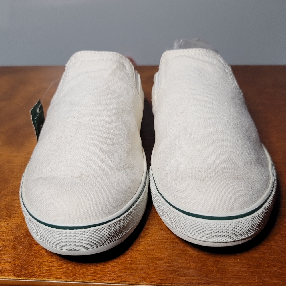 LL Bean Sunwashed Canvas Slides Women's 8.5 White